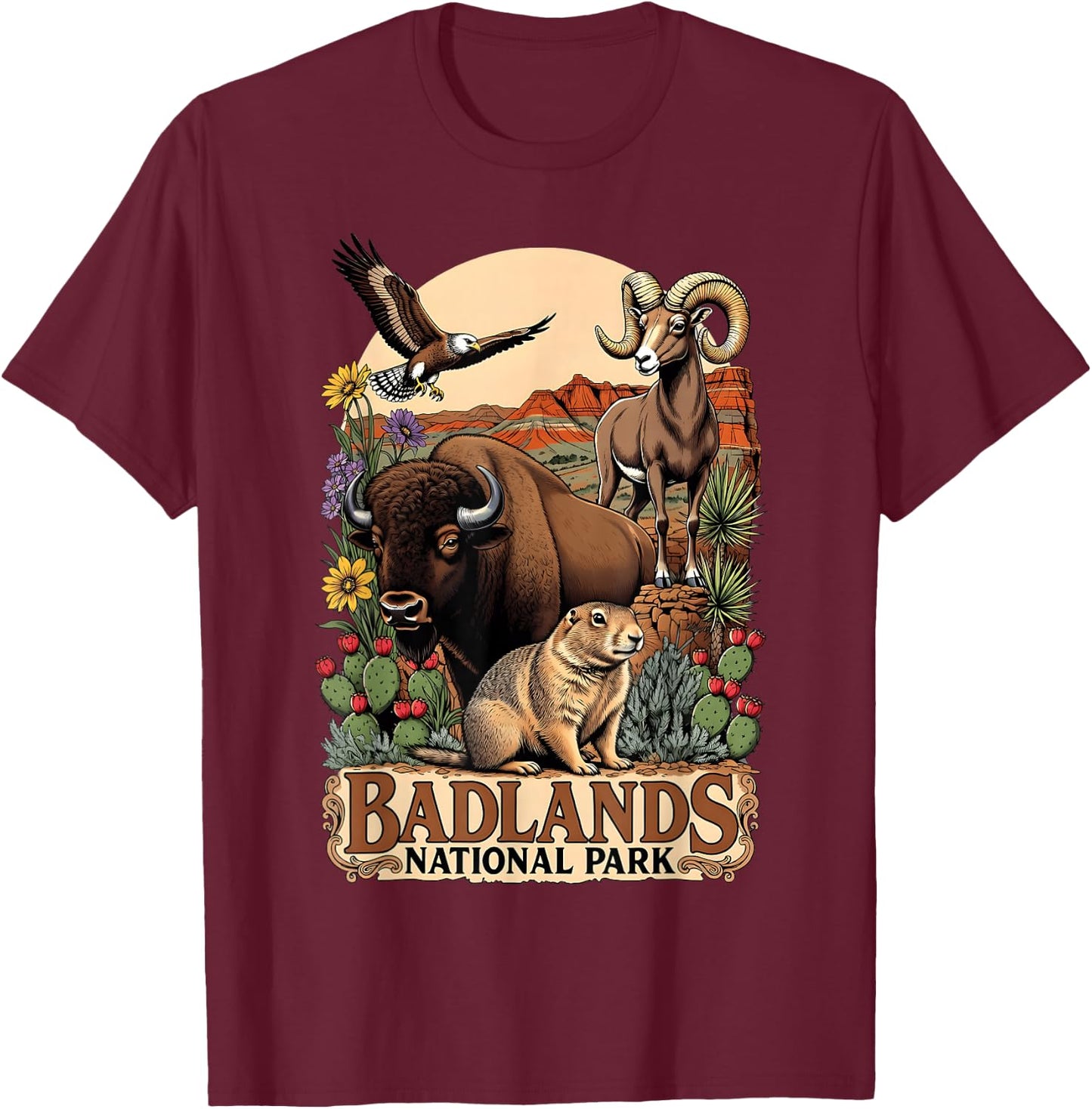 Balands National Park South Dakota T-Shirt - T-Shirt | Maroon