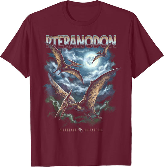 Vintage Pteranodon 90s Bootleg Dinosaur Prehistoric Dino T-Shirt - T-Shirt | Maroon
