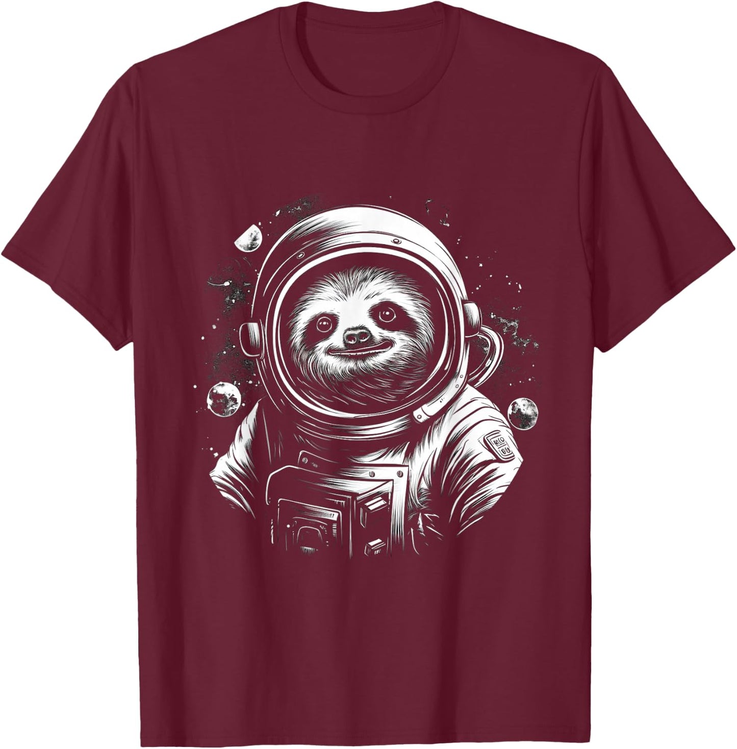Iconic Sloth Astronaut in Astronautsuit in Space T-Shirt - T-Shirt | Maroon