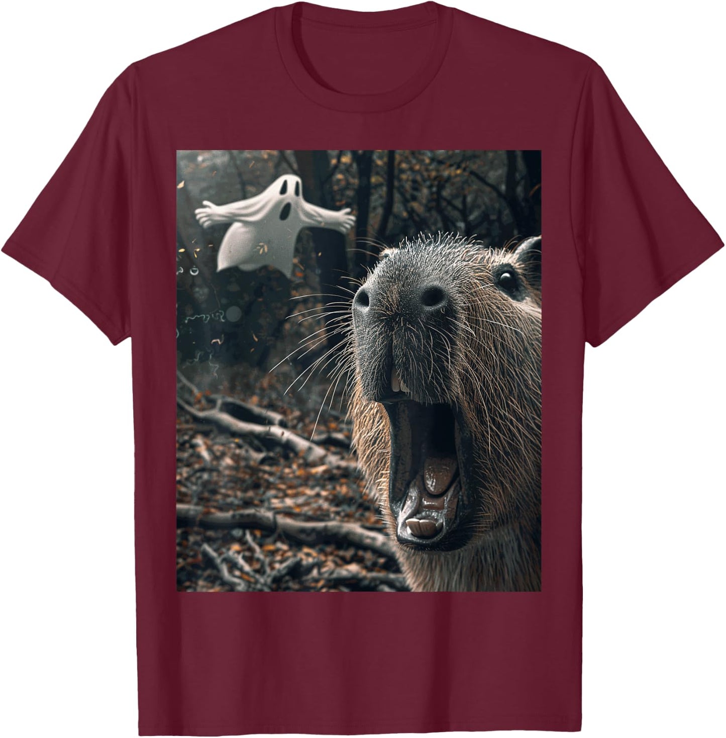 Funny Graphic Capybara T-Shirt - T-Shirt | Maroon