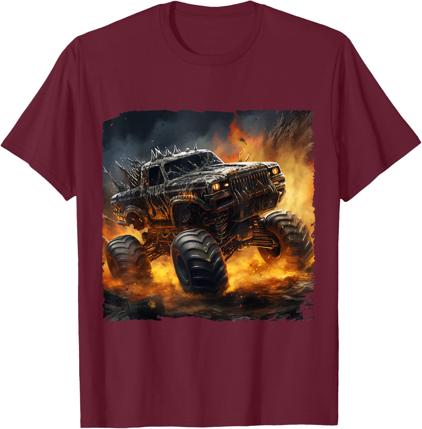 Monstertruck Auto Monster Truck Geschenk Junge T-Shirt - T-Shirt | Maroon