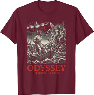 Odyssey Ancient Greek Mythology Siren Mermaid Song T-Shirt - T-Shirt | Maroon