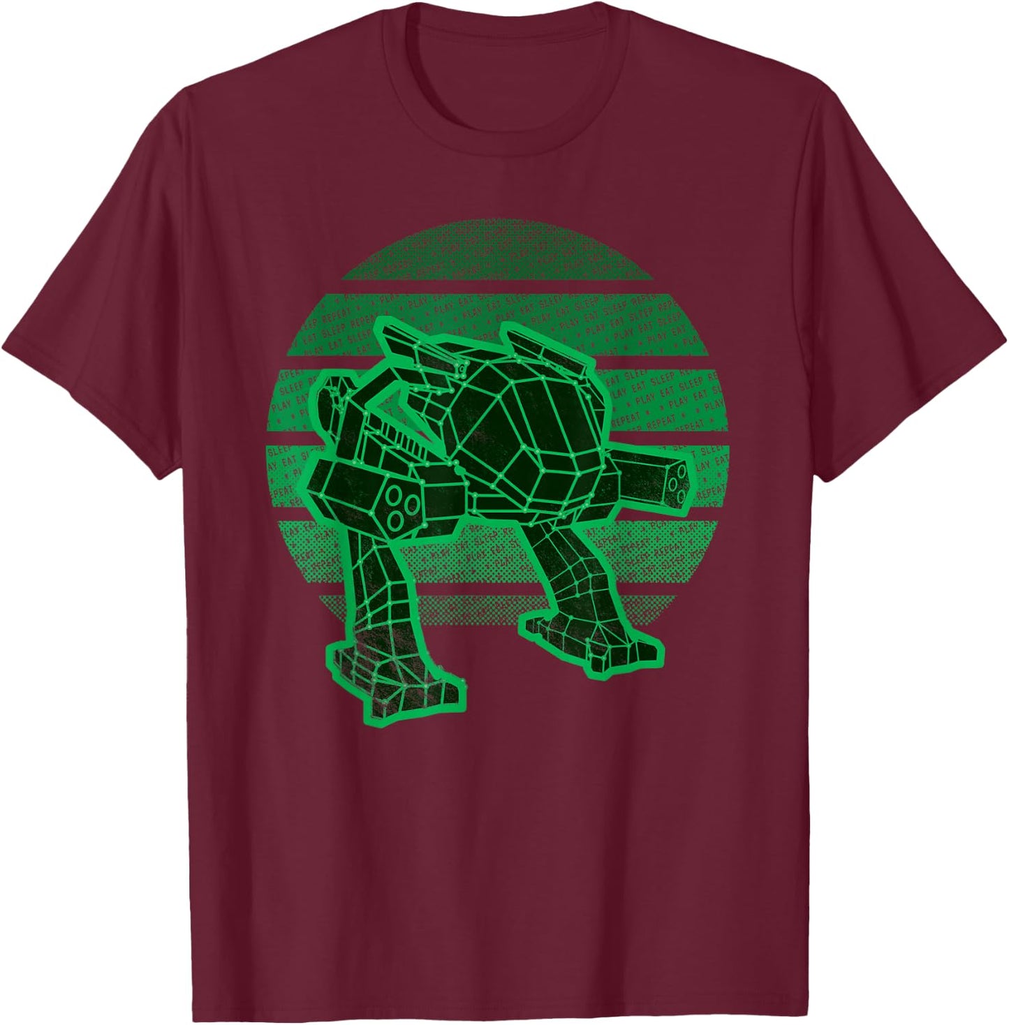 Mecha Shirt Battle Robot Combat Mech Walker Retro Gamer T-Shirt - T-Shirt | Maroon