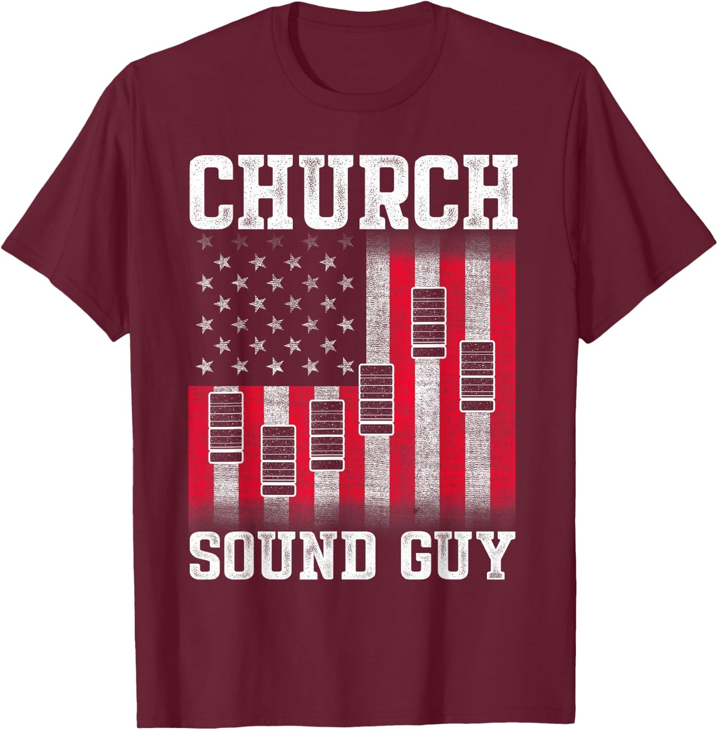 Church Sound Guy Instrument Audio Tech Engineer DA1 T-Shirt - T-Shirt | Maroon