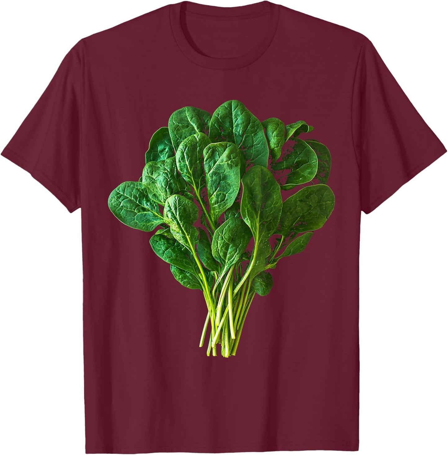 Spinach Spinach Pattern Illustration, Black, S T-Shirt - T-Shirt | Maroon