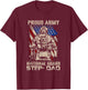 Proud Army National Guard Step-Dad Shirt Veterans Day T-Shirt - T-Shirt | Maroon