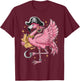 Pirate Pink Flamingo Halloween Party Girls women T-Shirt - T-Shirt | Maroon