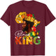 Black King African American Melanin Afro Dad Black History T-Shirt - T-Shirt | Maroon