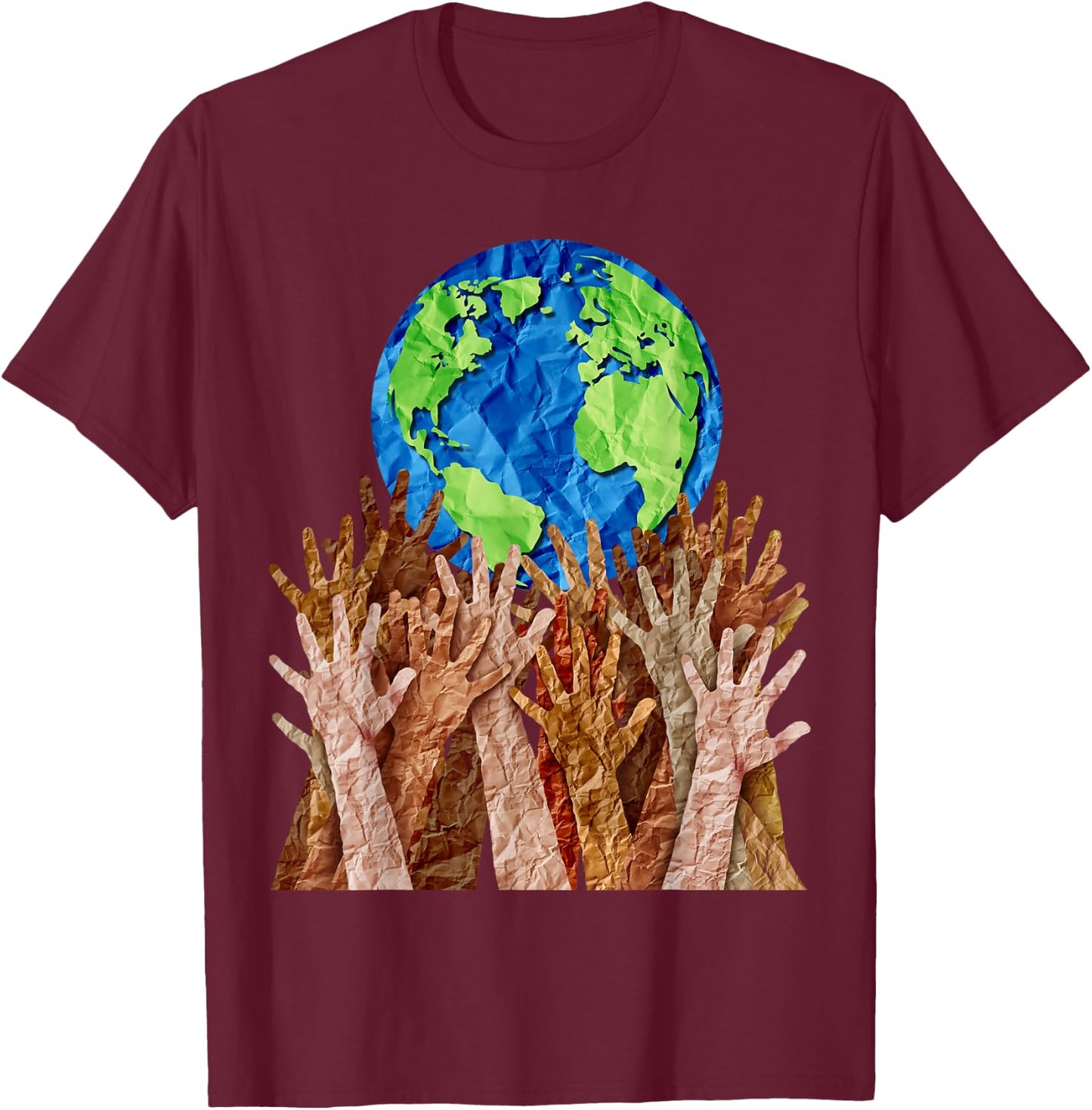 World day as diverse cultures and multiculturalism society T-Shirt - T-Shirt | Maroon