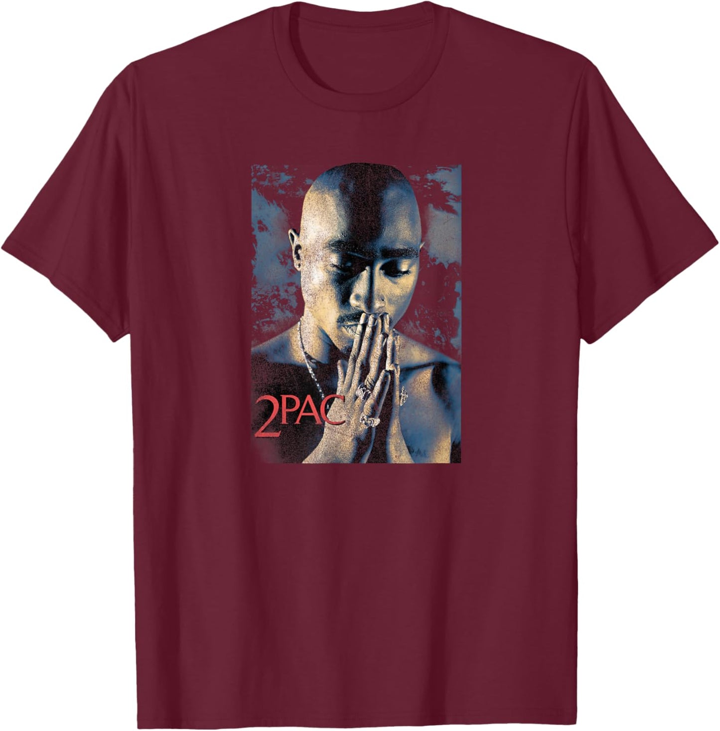 Tupac Shakur Grunge Schwarz Erwachsene und Kinder S T-Shirt - T-Shirt | Maroon
