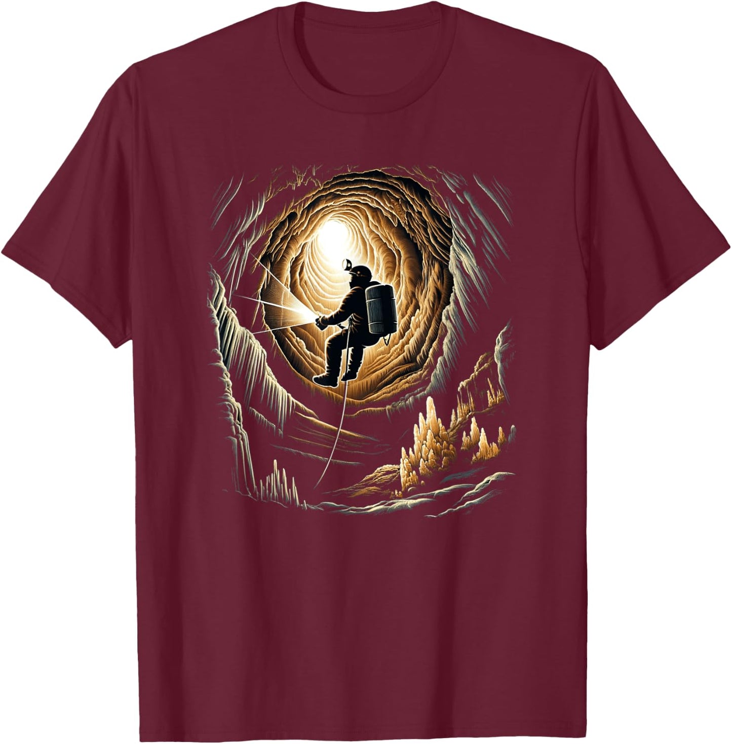 Cave Exploration Caving T-Shirt - T-Shirt | Maroon