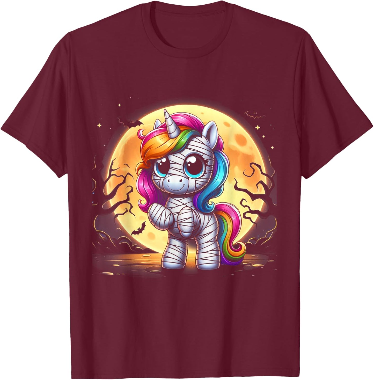 Mummy Unicorn Halloween Shirt Girls Unicorn Halloween T-Shirt - T-Shirt | Maroon
