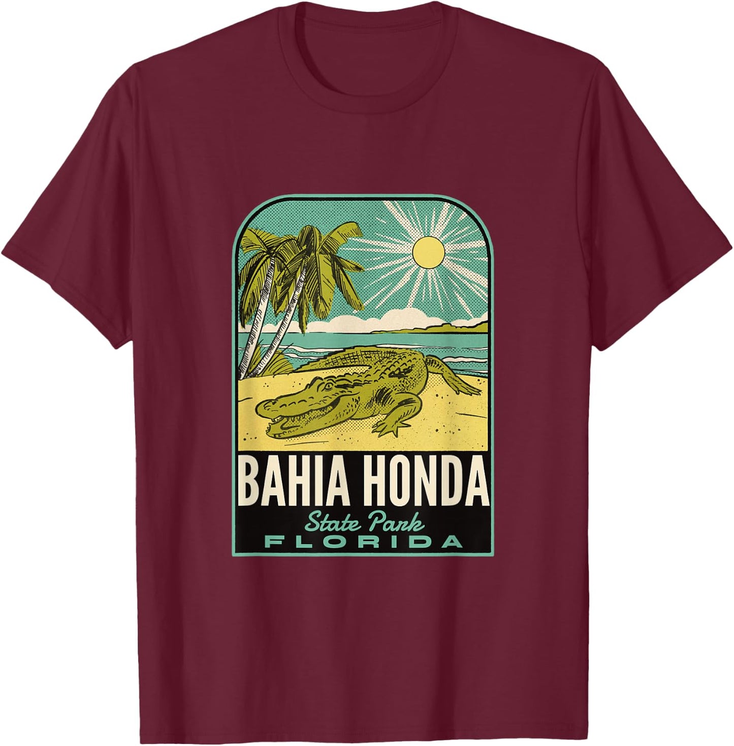 Bahia Honda State Park FL Vintage Travel T-Shirt - T-Shirt | Maroon
