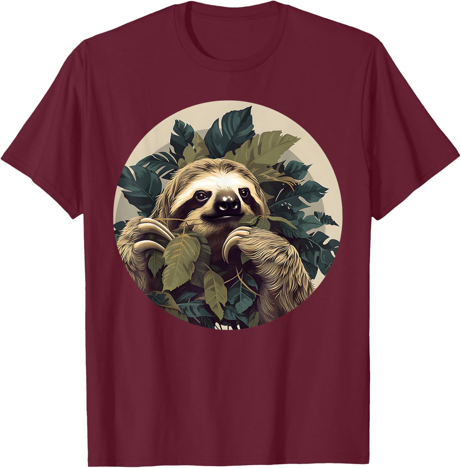 Slow Sleepy Shaggy Claws Design T-Shirt - T-Shirt | Maroon