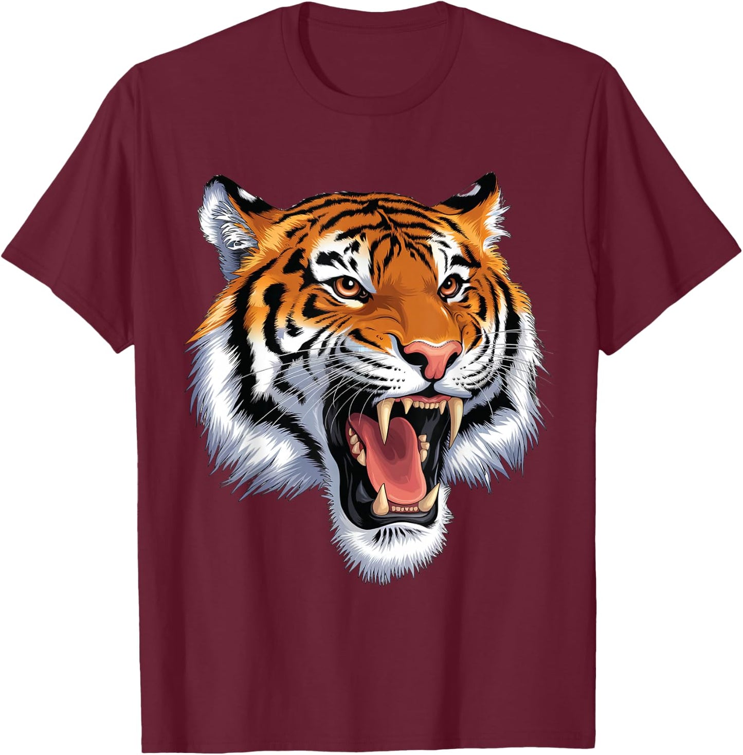 Tiger Roar Vintage Roaring Bengal Tiger Lovers T-Shirt - T-Shirt | Maroon