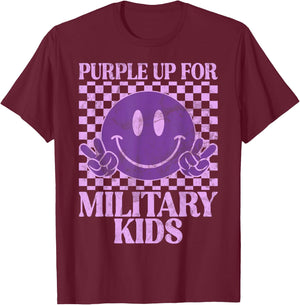 Purple Up For Military Kids, Militärkind, Violett T-Shirt - T-Shirt | Maroon