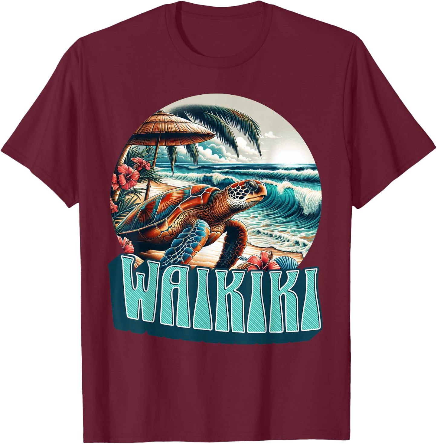 Waikiki , Black T-Shirt - T-Shirt | Maroon