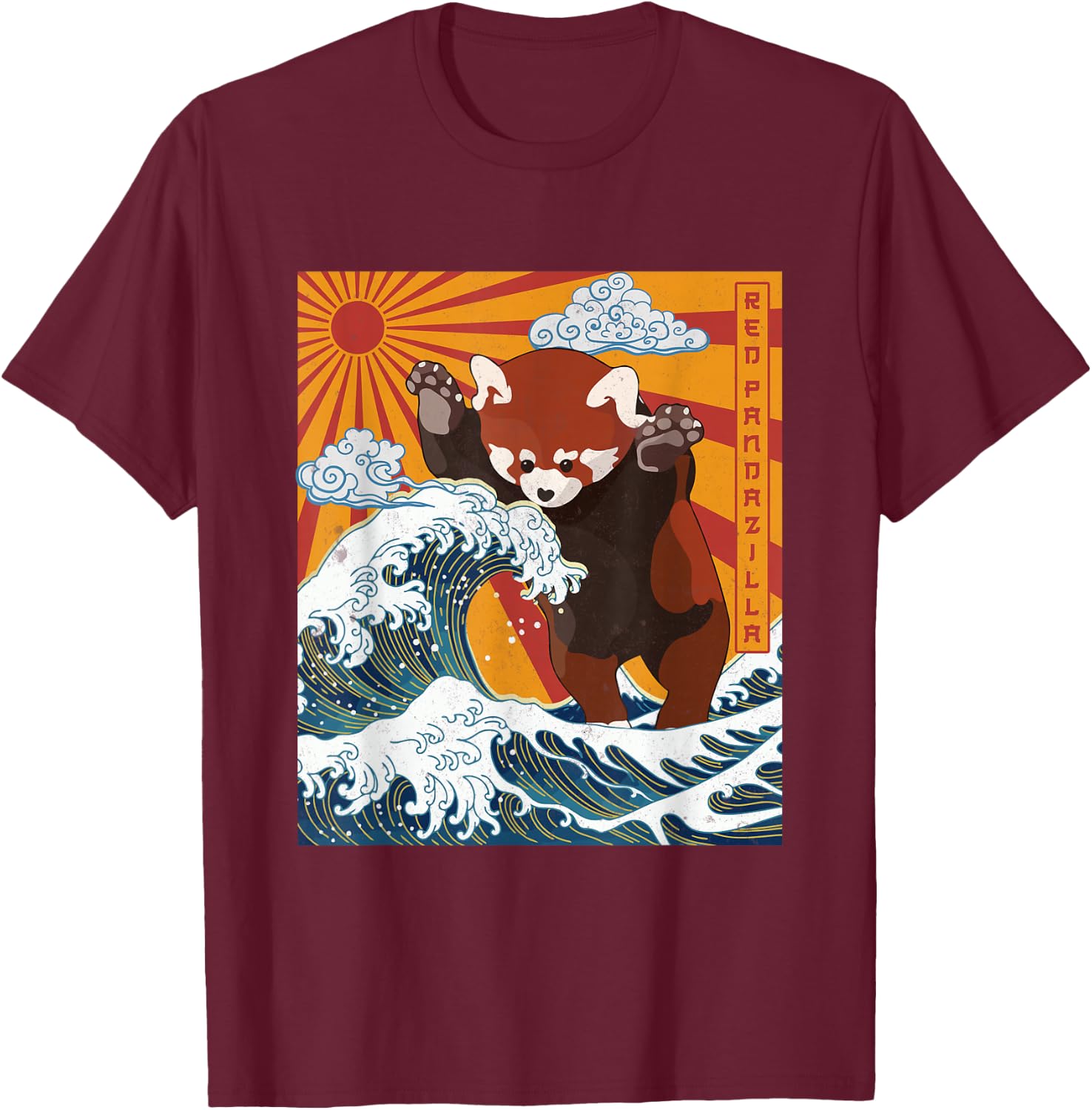 Vintage RedPanda lover - Funny Kawaii Red Pandazilla T-Shirt - T-Shirt | Maroon