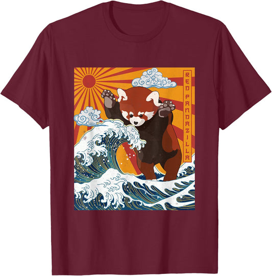 Vintage RedPanda lover - Funny Kawaii Red Pandazilla T-Shirt - T-Shirt | Maroon