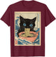 Kawaii Noodles Soup Anime Japanese Ramen Cat Teens Girls T-Shirt - T-Shirt | Maroon
