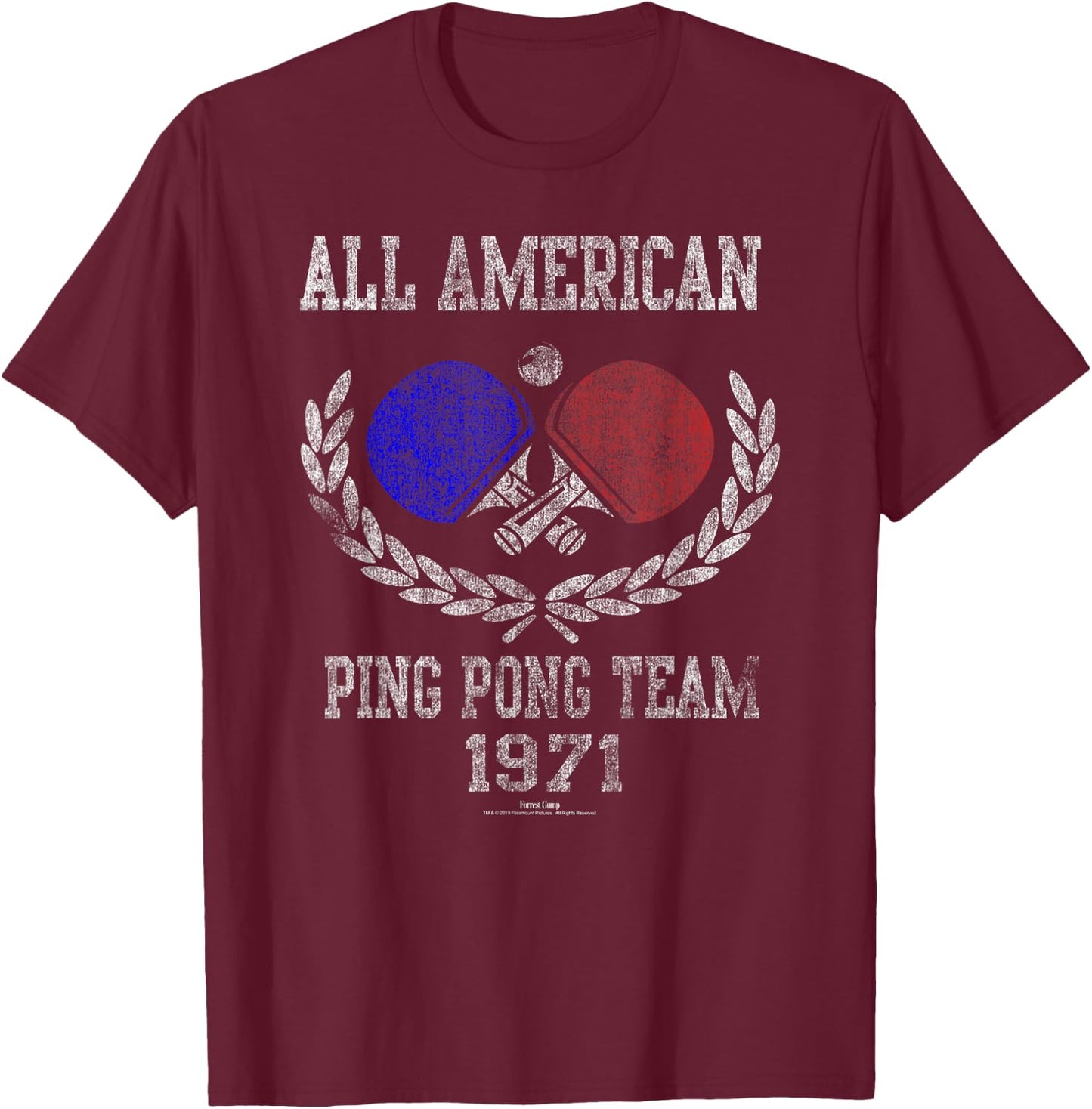Forrest Gump Ping Pong T-Shirt - T-Shirt | Maroon