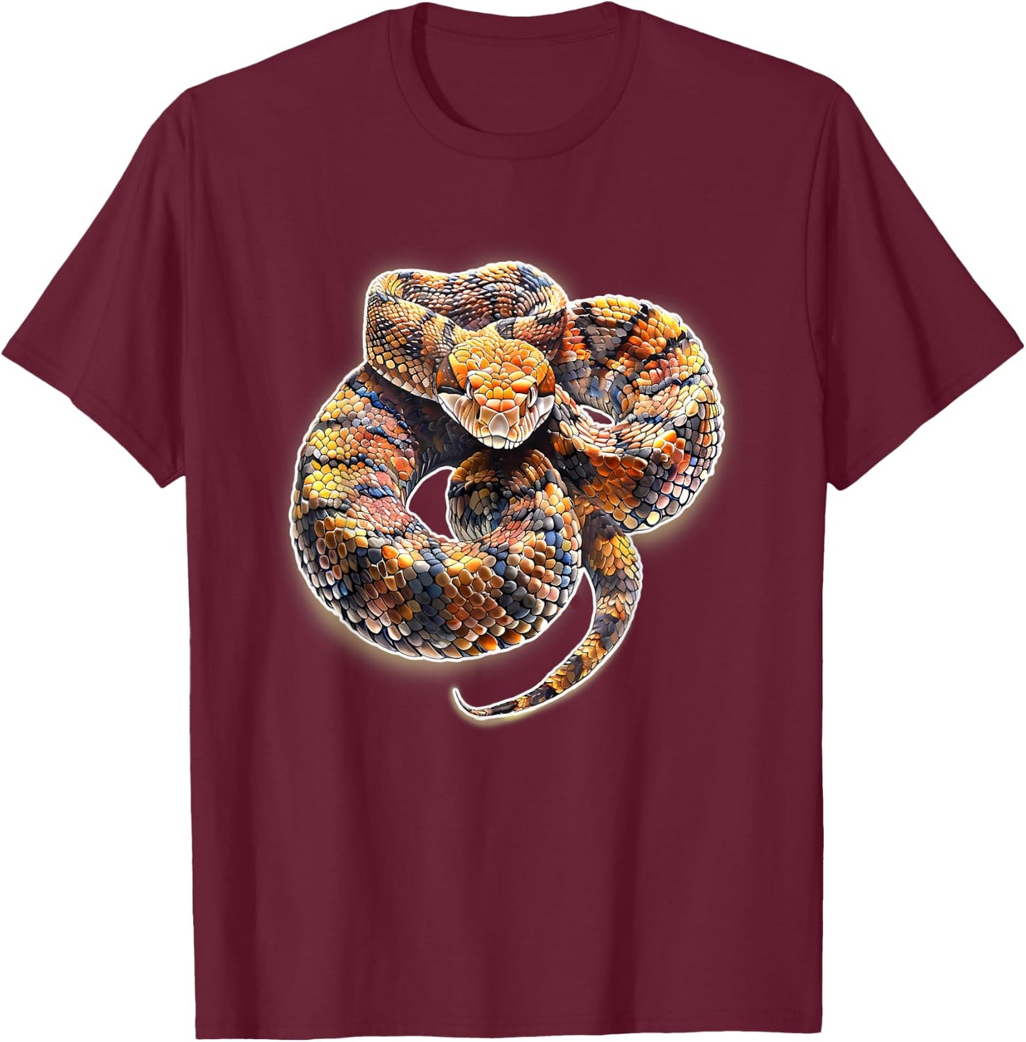 Cottonmouth Snake Serpent Realistic T-Shirt - T-Shirt | Maroon