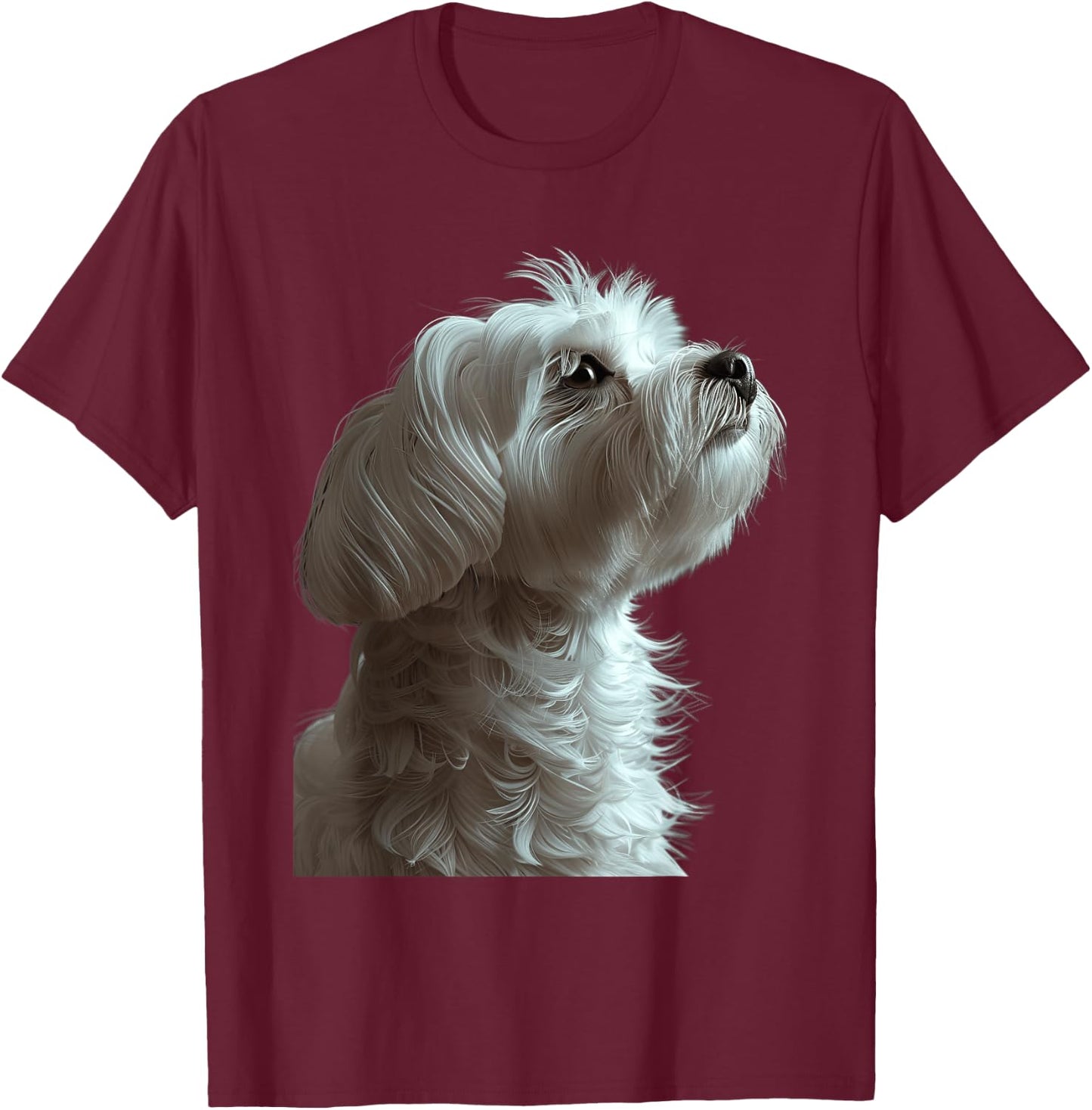 Maltese , black T-Shirt - T-Shirt | Maroon