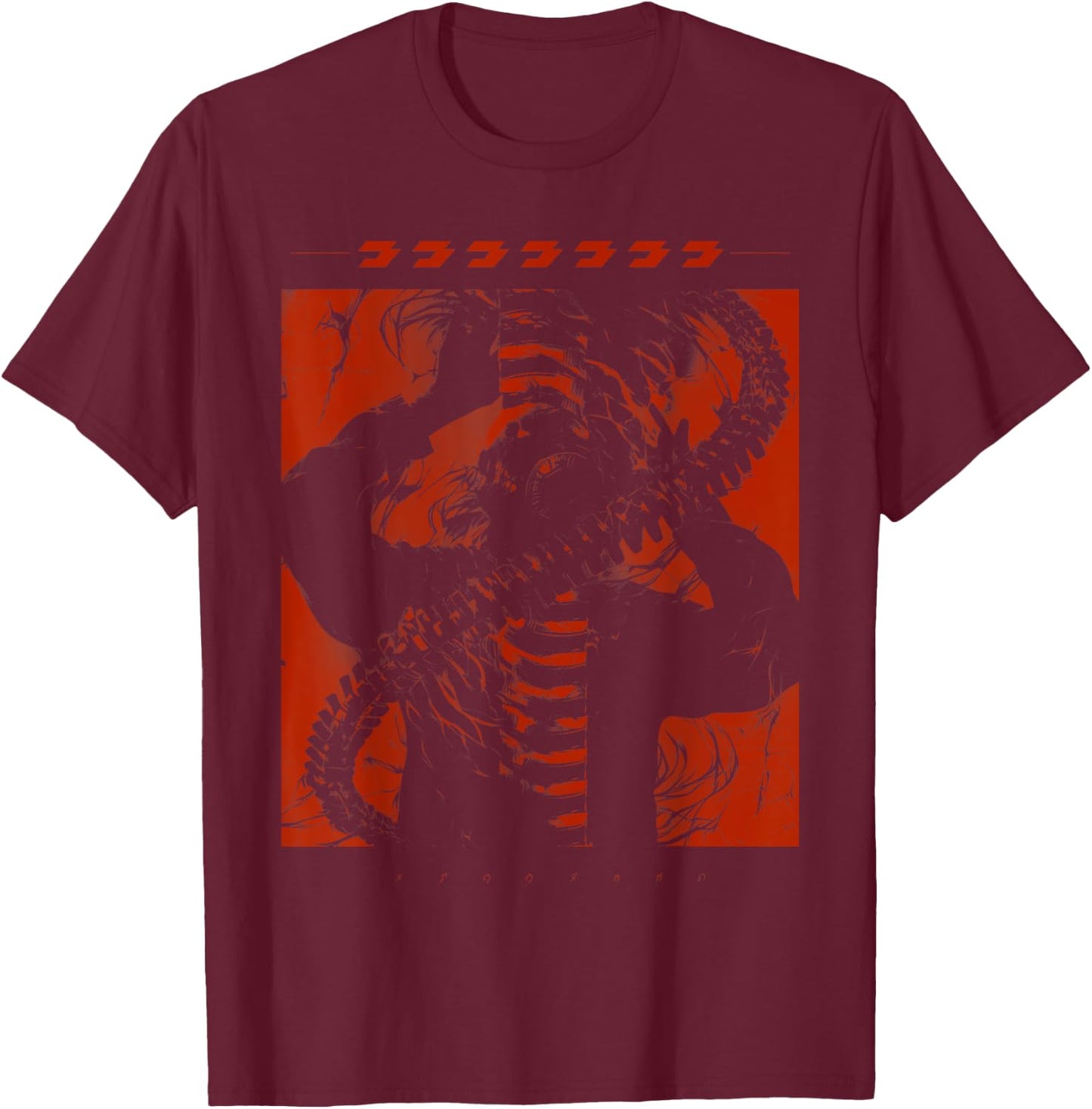 Futuristic Techwear Japanese Cyberpunk Harajuku Horror Punk , black T-Shirt - T-Shirt | Maroon
