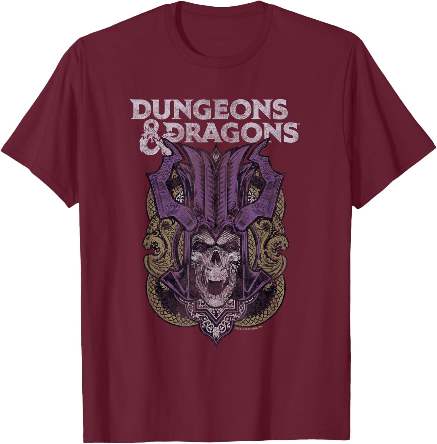 Dungeons & Dragons Acererak Lich , Black, S T-Shirt - T-Shirt | Maroon