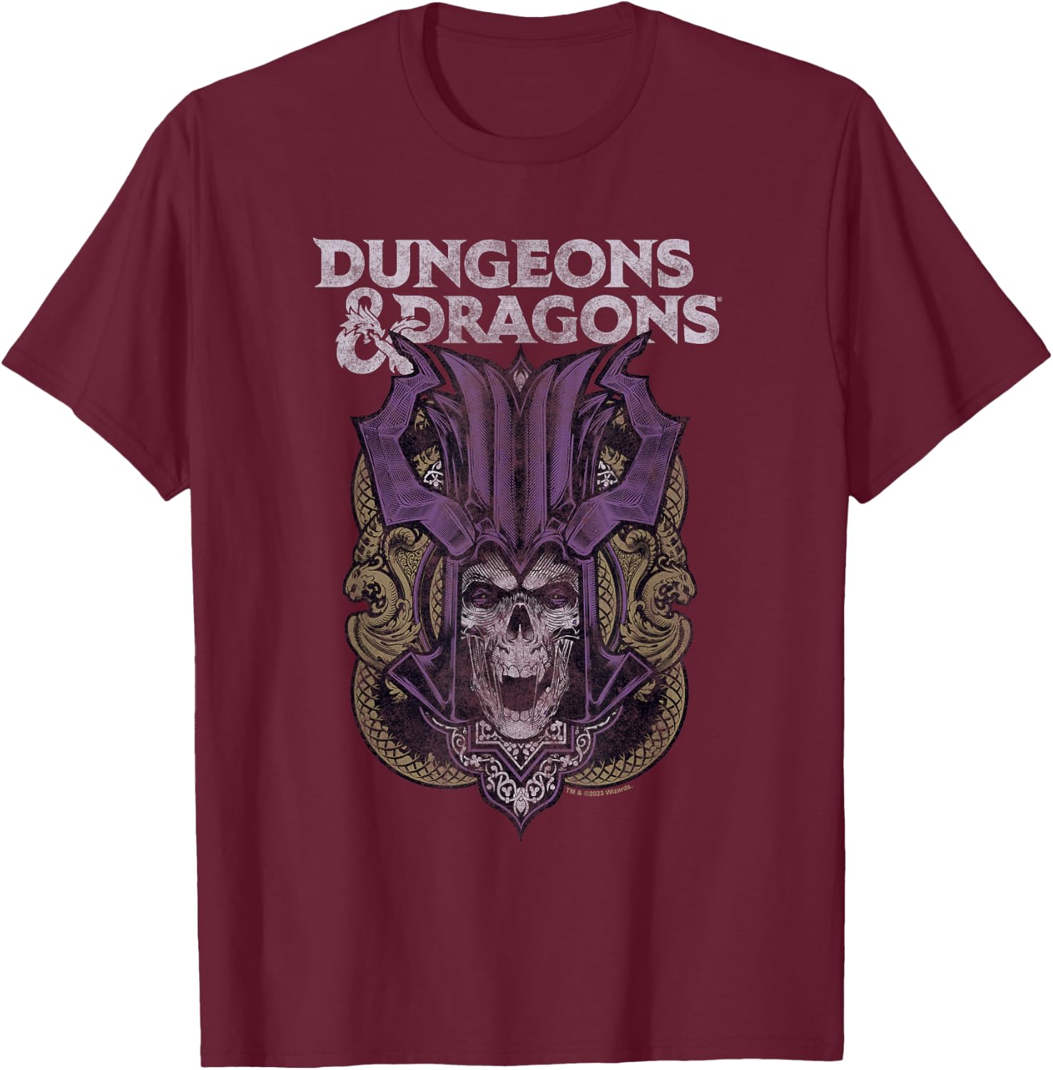 Dungeons & Dragons Acererak Lich , Black, S T-Shirt - T-Shirt | Maroon