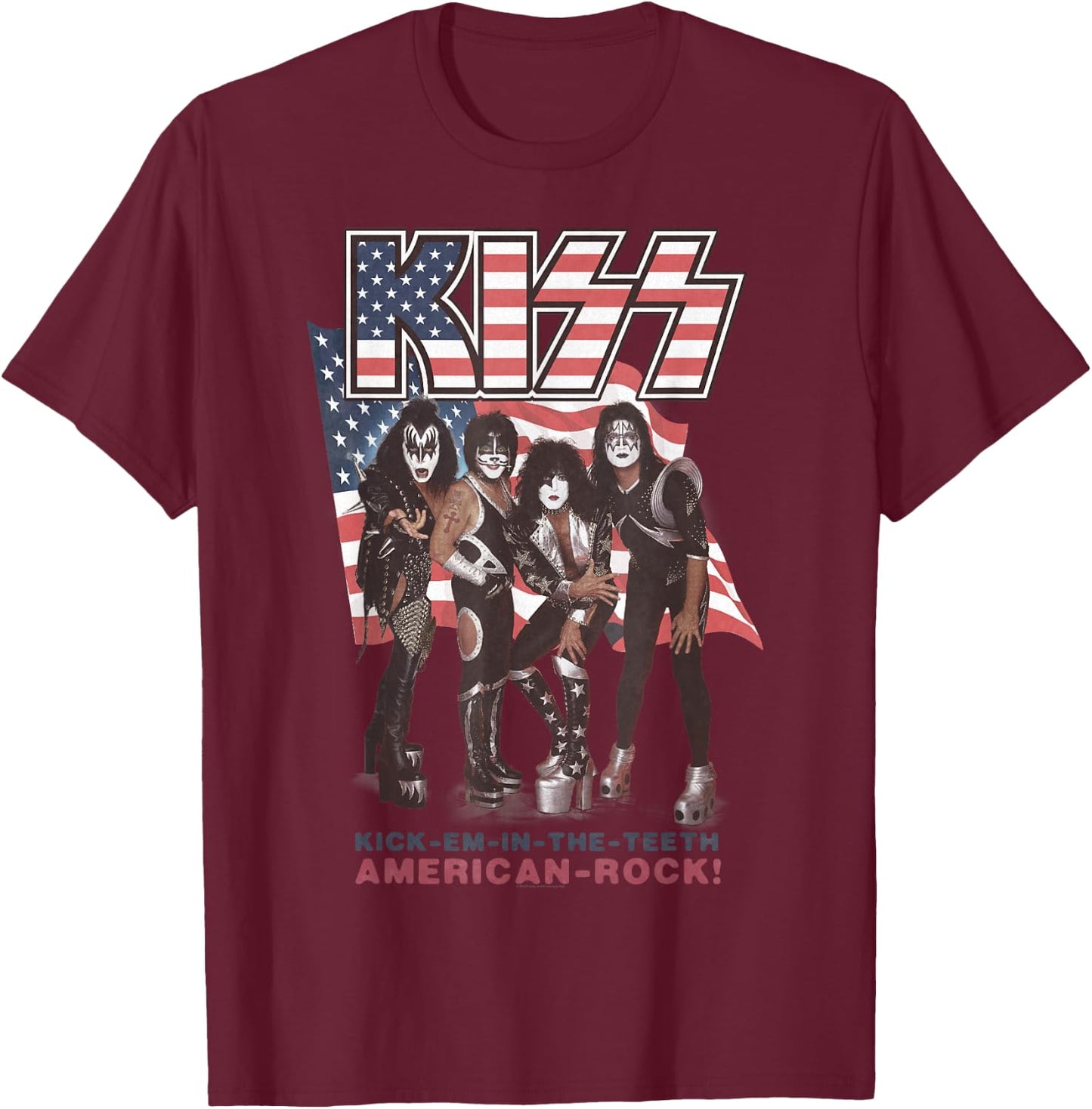 KISS - Kick Em in The Teeth T-Shirt - T-Shirt | Maroon