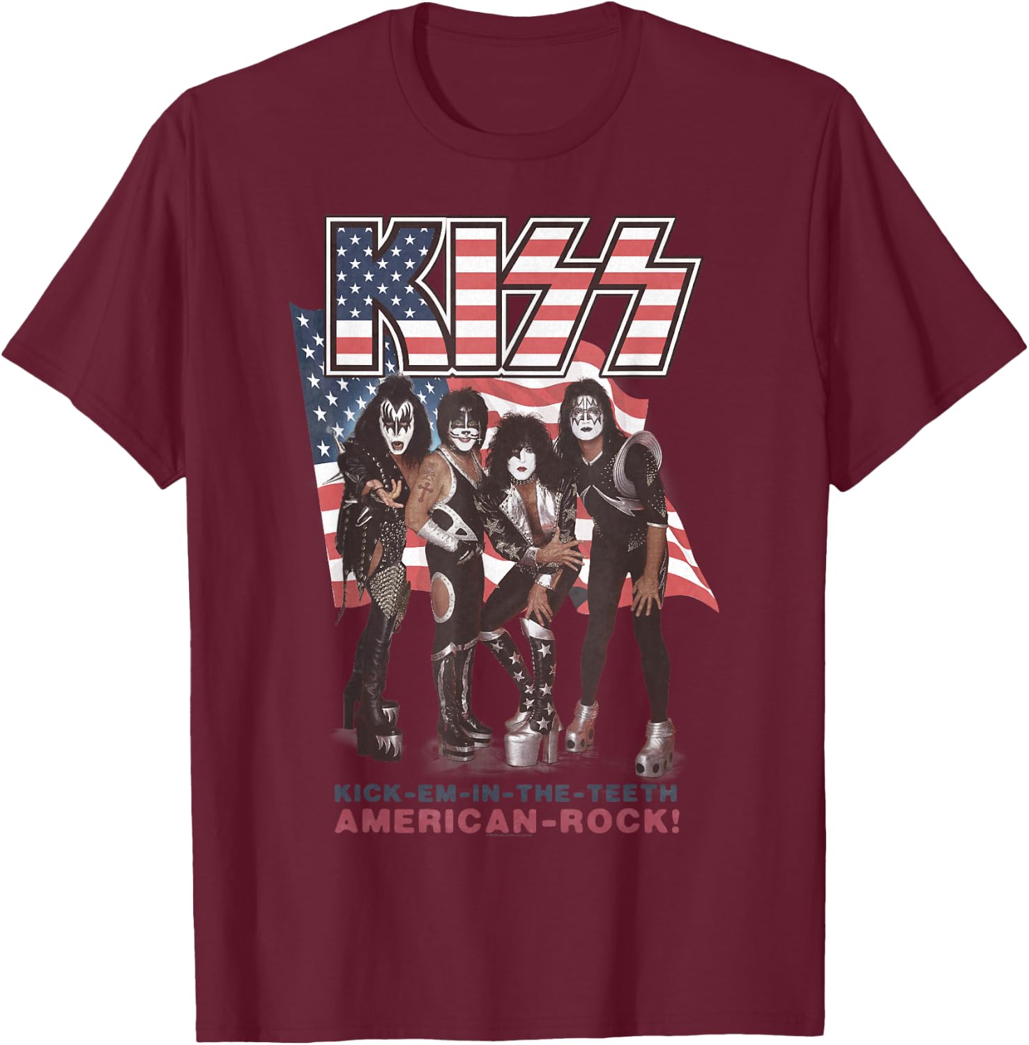 KISS - Kick Em in The Teeth T-Shirt - T-Shirt | Maroon