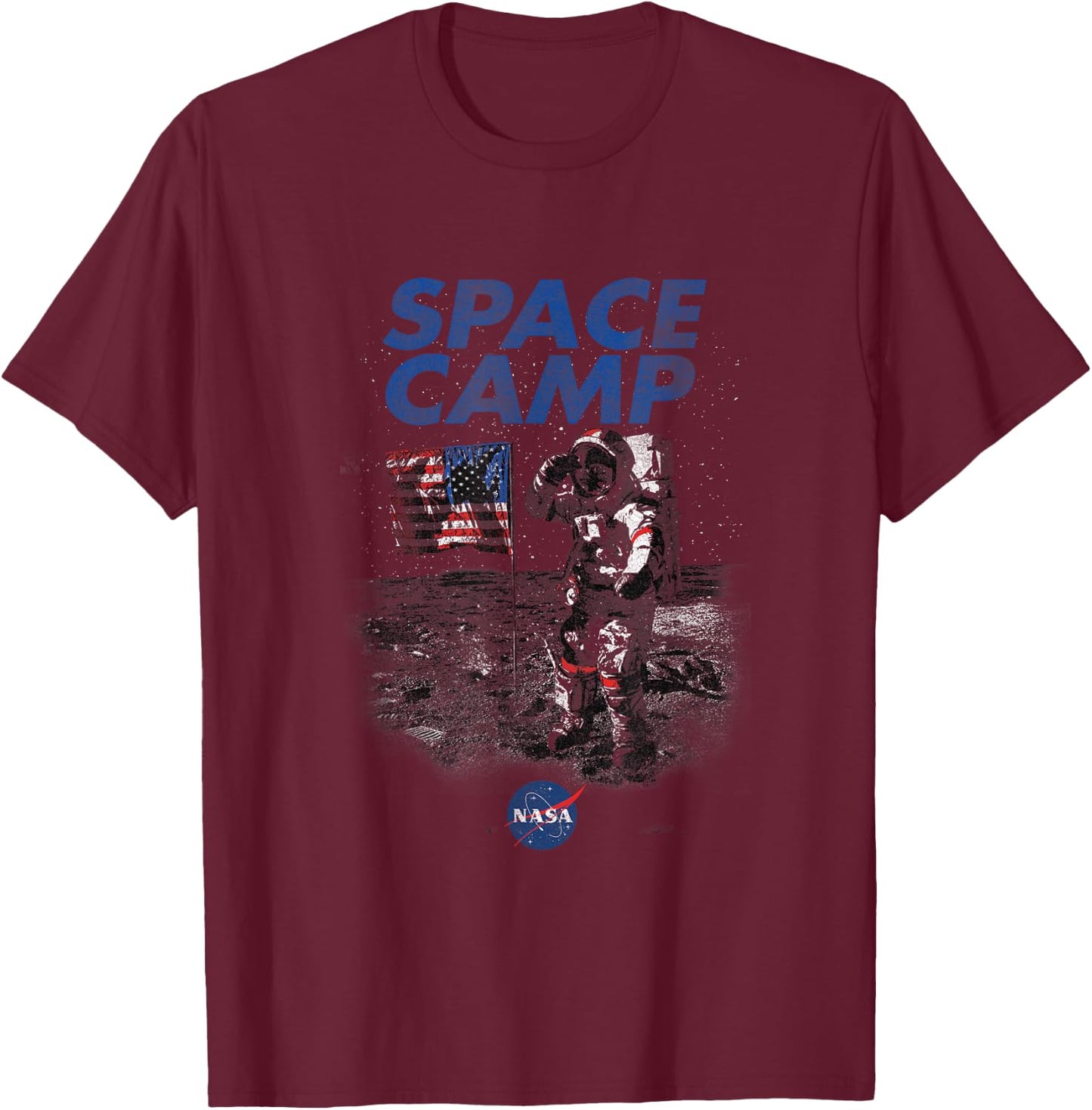 NASA Moon Landing Space Camp T-Shirt - T-Shirt | Maroon