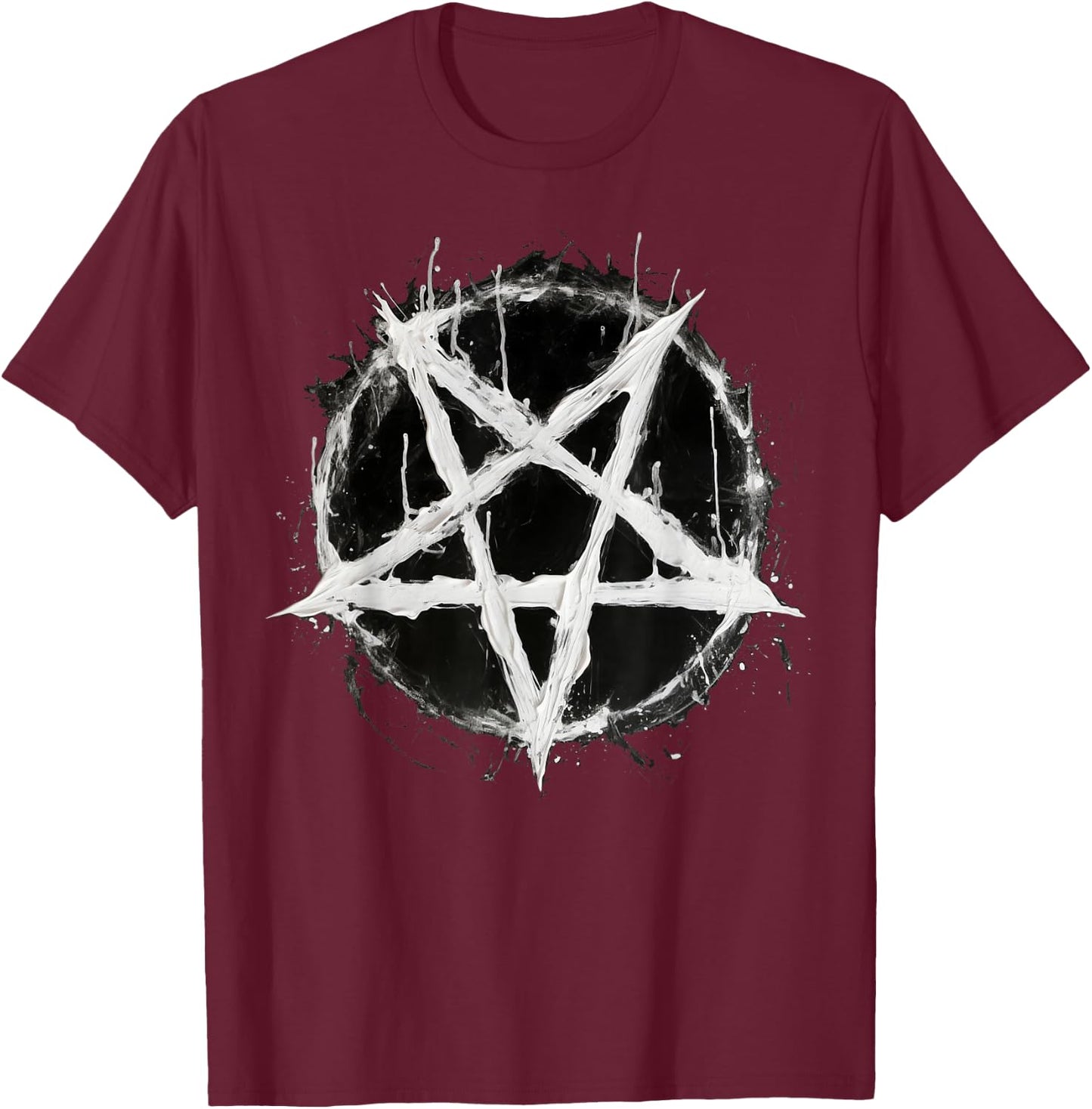Satanic Devil 666 Pentagram , black T-Shirt - T-Shirt | Maroon