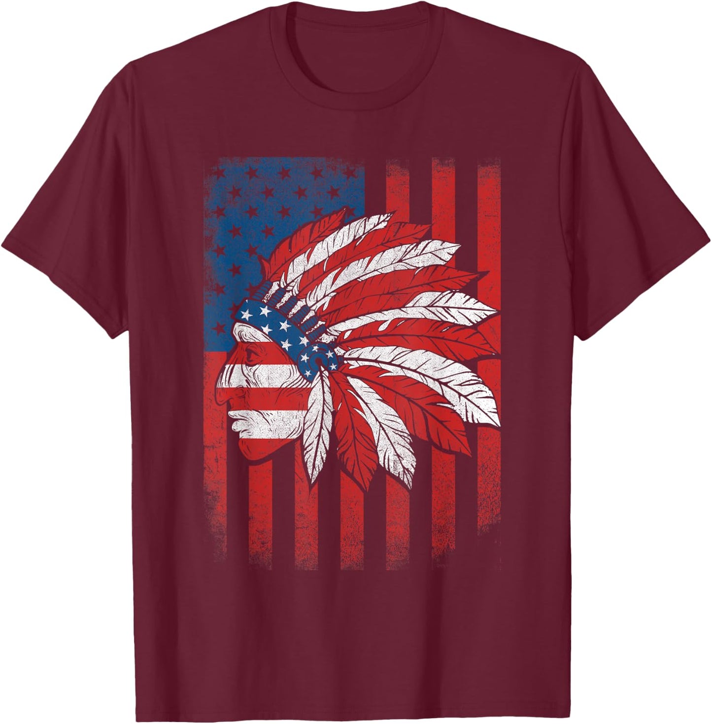 Native American Flag - USA Cherokee Indigenous People Indian Kids Men T-Shirt - T-Shirt | Maroon