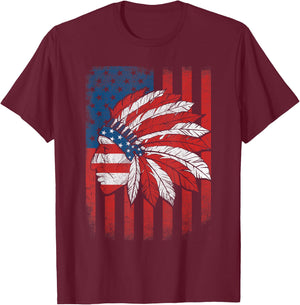 Native American Flag - USA Cherokee Indigenous People Indian Kids Men T-Shirt - T-Shirt | Maroon