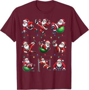 Santa Fitness Collection Gym Workout Weightlifting Christmas T-Shirt - T-Shirt | Maroon