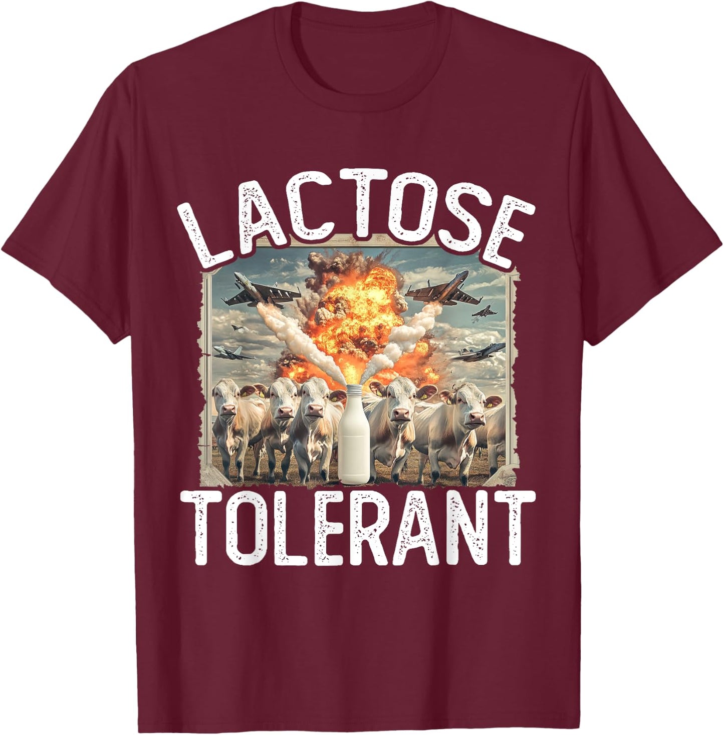 Lactose Tolerant | Milk Lover | Pro Dairy T-Shirt - T-Shirt | Maroon