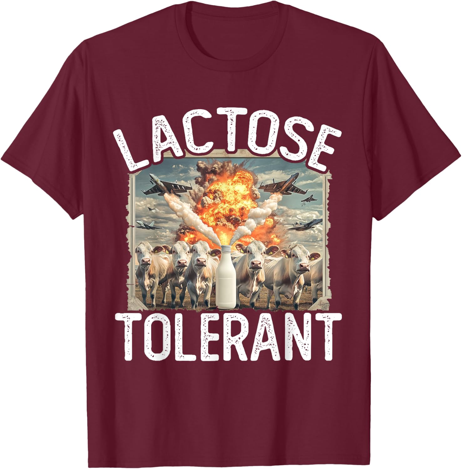 Lactose Tolerant | Milk Lover | Pro Dairy T-Shirt - T-Shirt | Maroon