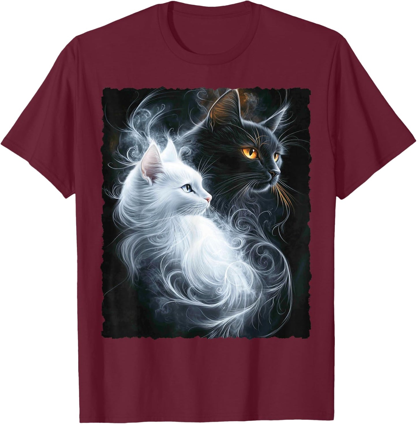 Süße magische Katze Kätzchen Kitten Fantasy Kunst T-Shirt - T-Shirt | Maroon