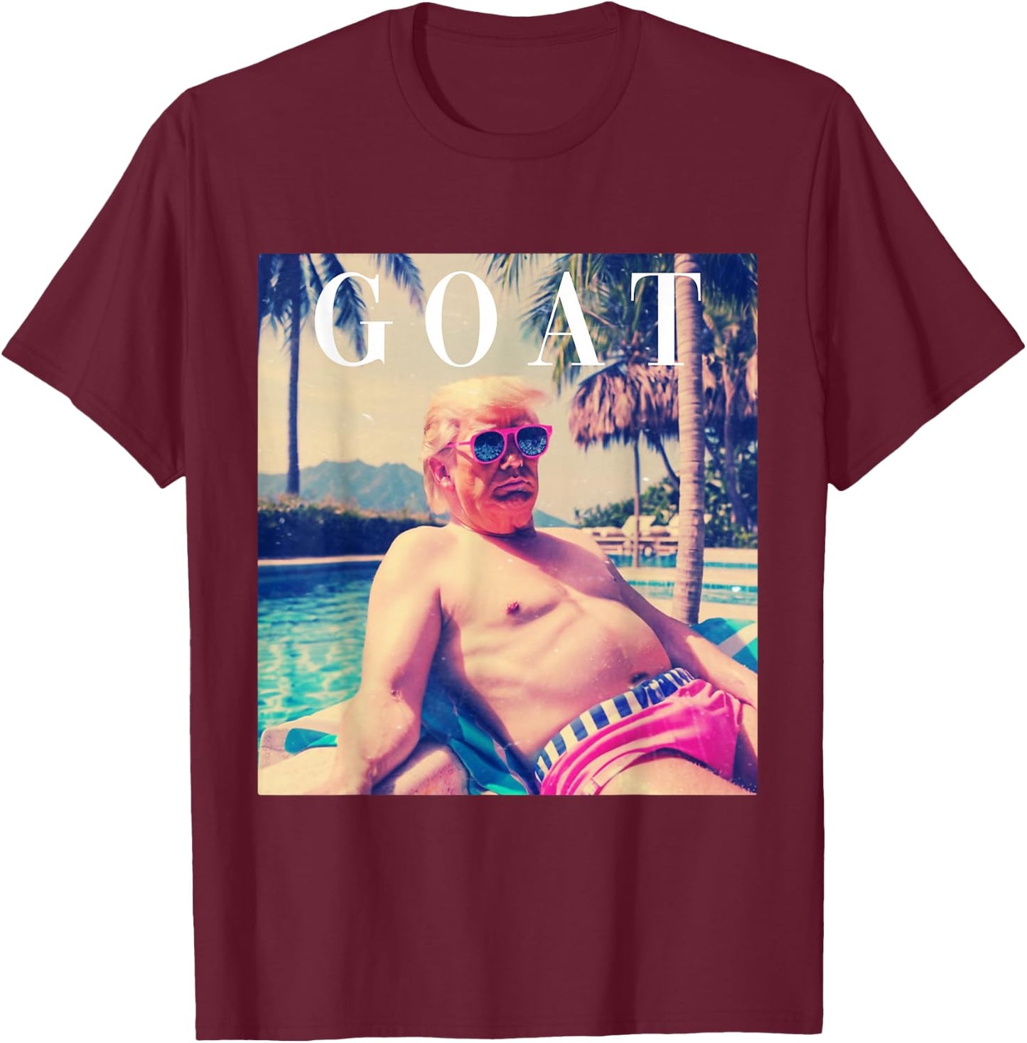 Trump GOAT Shirt Funny Summer 2024 Republican Donald Trump T-Shirt - T-Shirt | Maroon