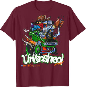 70 Challenger Unleashed Hotrod (Design on Back) T-Shirt - T-Shirt | Maroon