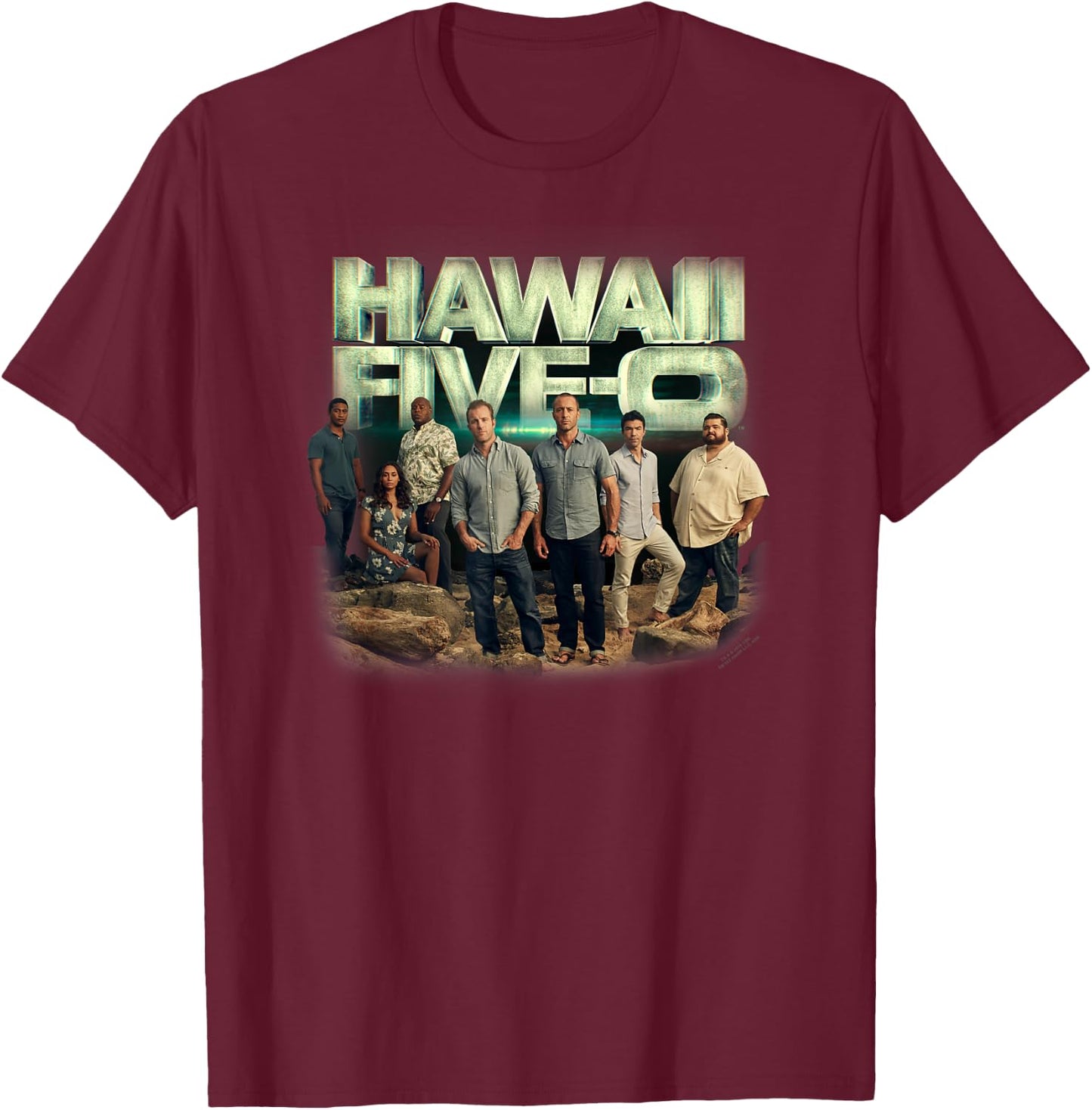 Hawaii Five-O Cast , black T-Shirt - T-Shirt | Maroon