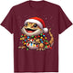 Bearded Dragon Christmas Lights Santa Hat Xmas Snow T-Shirt - T-Shirt | Maroon