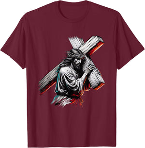 Jesus Believe The Way The Truth The Life , black T-Shirt - T-Shirt | Maroon