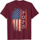 Pops American Flag Patriotic USA Vintage T-Shirt - T-Shirt | Maroon
