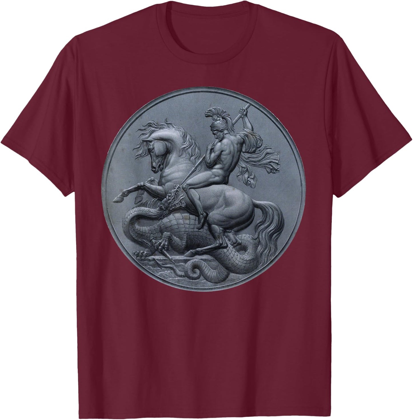 Saint George the Dragon St. George T-Shirt - T-Shirt | Maroon