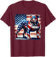 English Bulldog Dog 4th of July USA American Flag Patriotic Women Kids T-Shirt - T-Shirt | Maroon