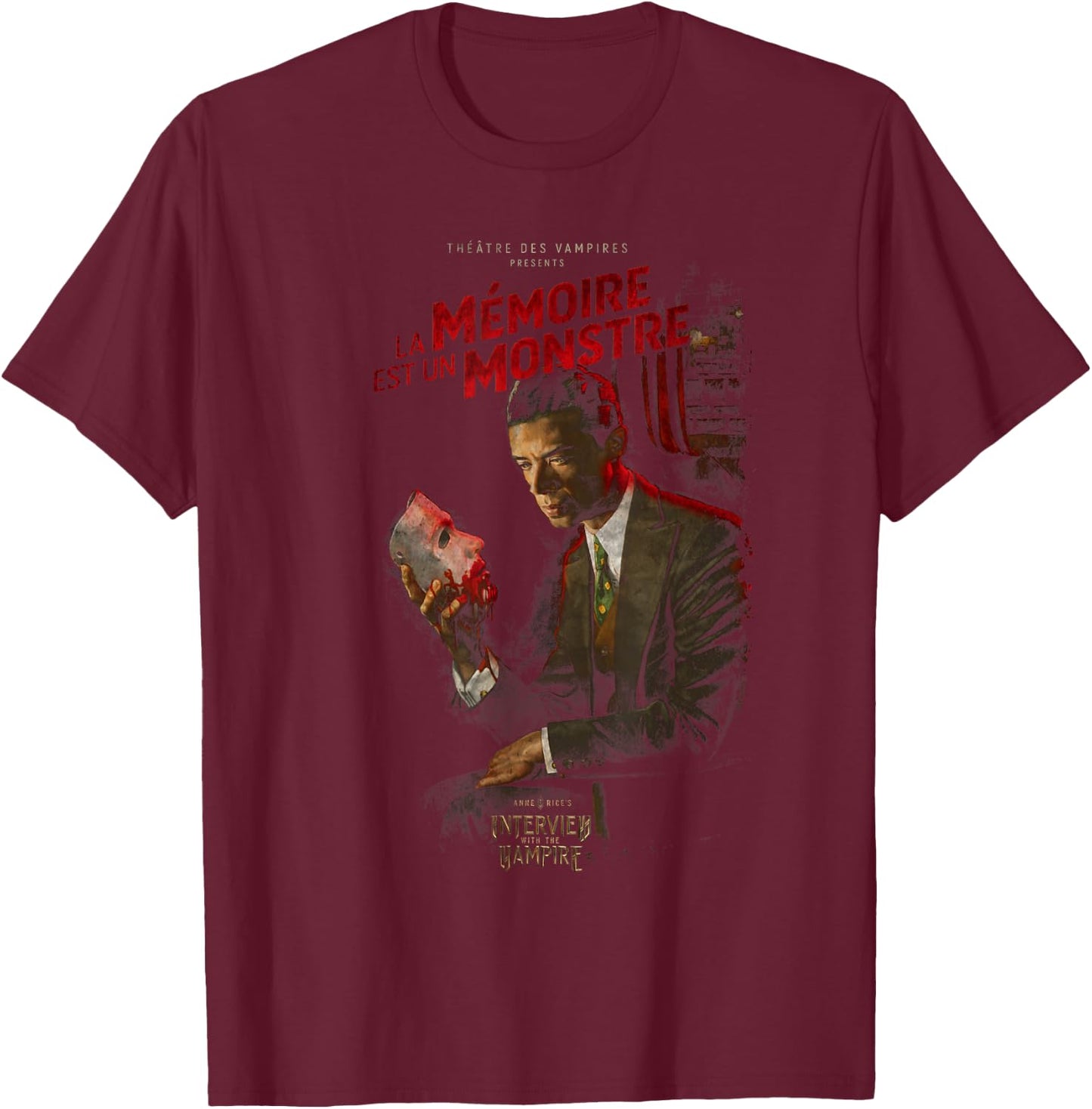 Interview with The Vampire La Memoire Poster T-Shirt - T-Shirt | Maroon