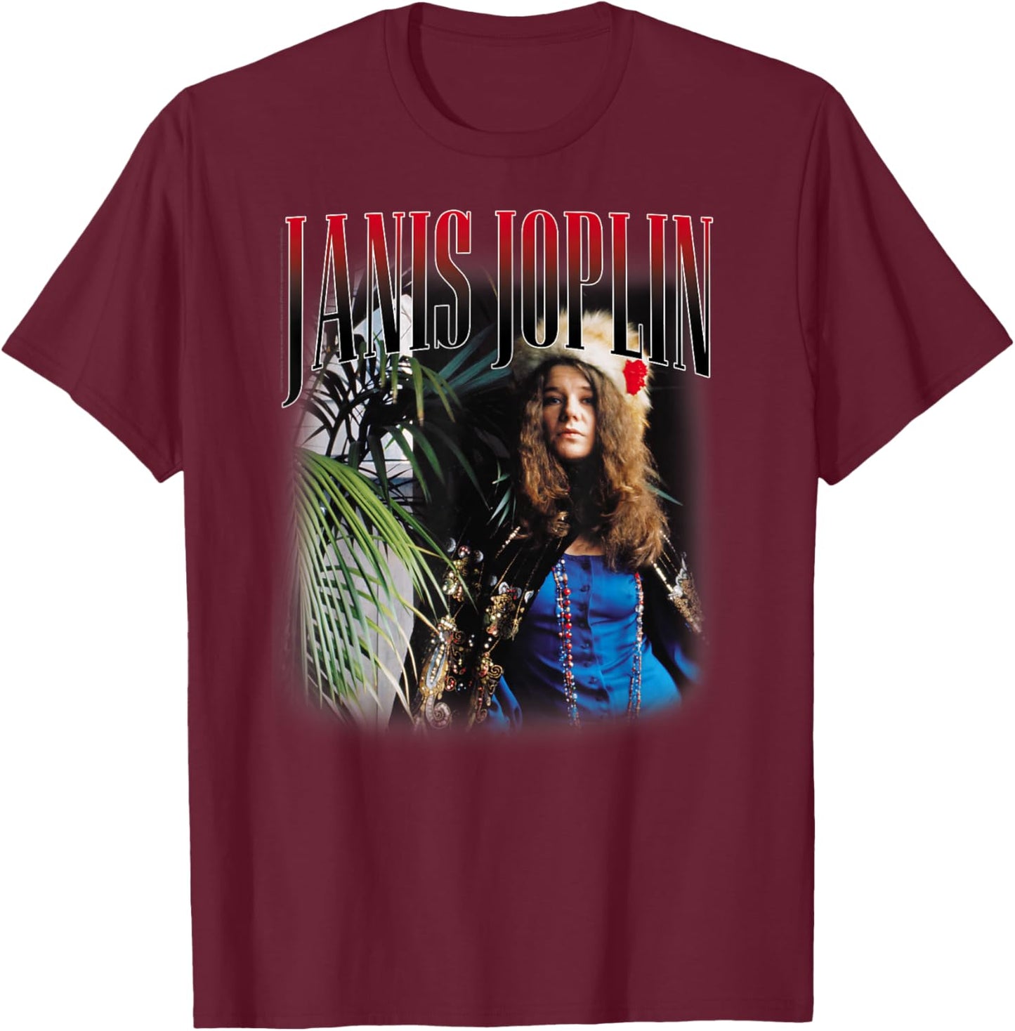 Janis Joplin Baron Homage 60s Rock , black T-Shirt - T-Shirt | Maroon